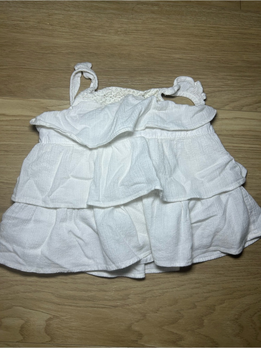 Cherokee White Ruffle Tiered Tank Top for Kids